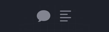 An icon featuring a speech bubble on the left, symbolizing conversation or messaging, alongside three horizontal lines on the right, representing text. The simple, flat design suggests a communication or chat interface, reinforcing the concept of 1-on-1 text chat mode, aligning with the messaging functionality in Emerald Chat.